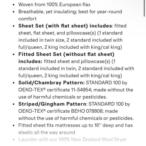 NWT QUINCE European Linen Fitted Sheet Set King Light Grey - Picture 2 of 6